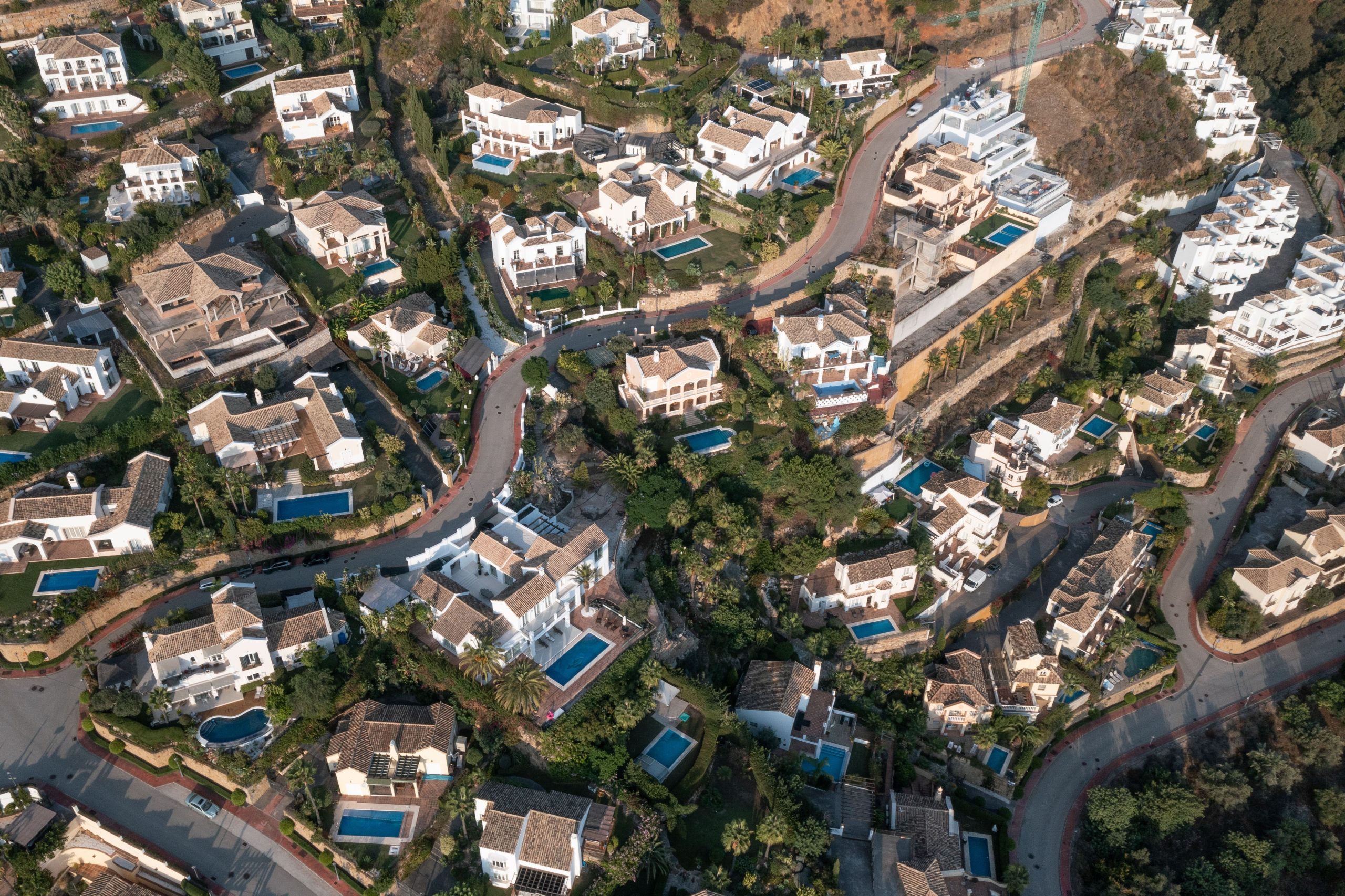 Villas elegantes Espagne vue aerienne