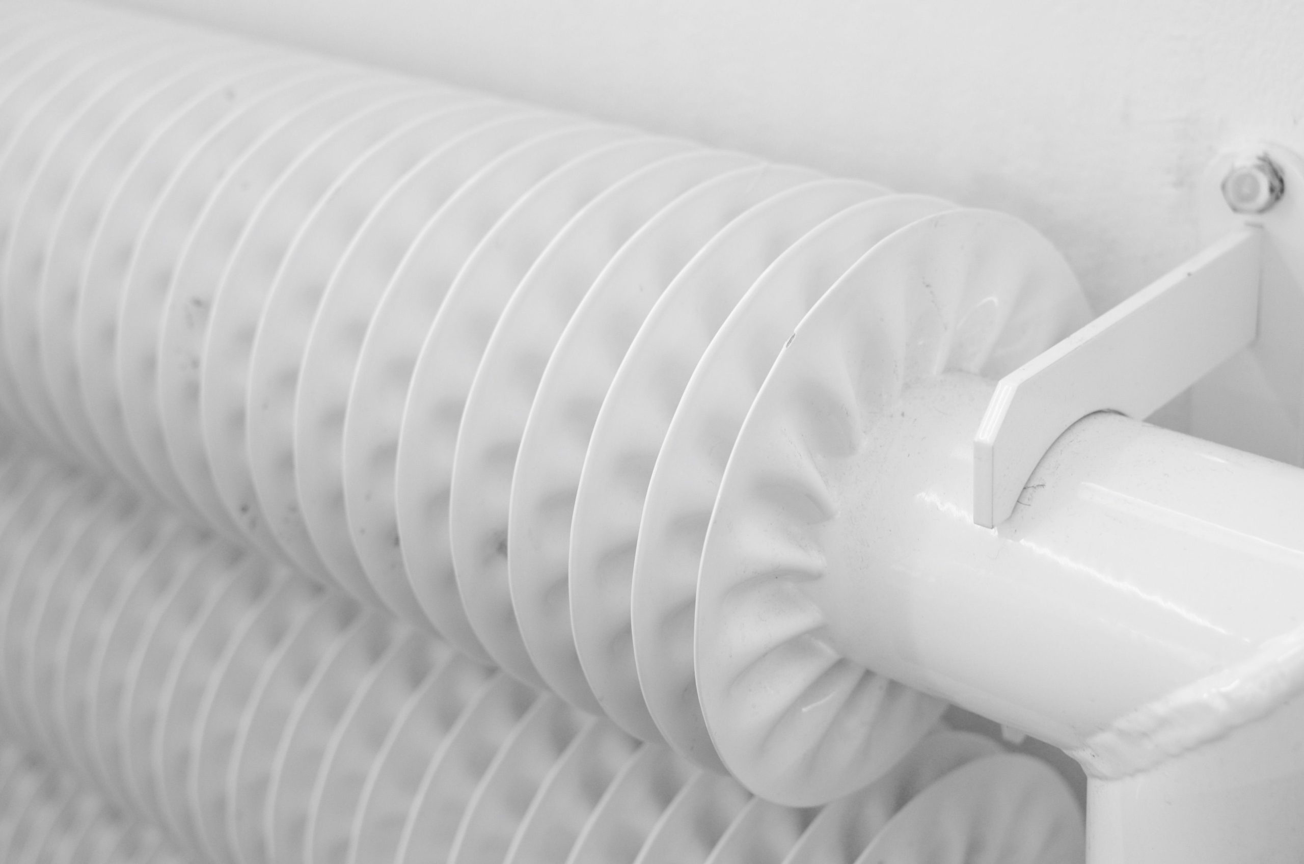 Radiateur bitube blanc monté mur chauffage